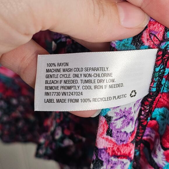 Rixo x Target Pink Multi Floral Ruffled Mini Dress Size 6 Wedding Guest Summer - Picture 8 of 9